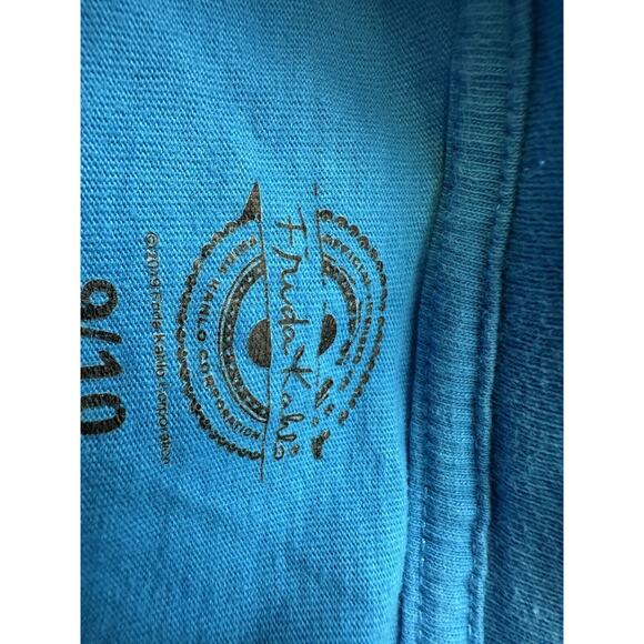 Frida Kahlo Girl’s Long Sleeve Cropped Shirt Size 9/10 Blue Rare - Picture 5 of 5